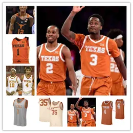 XFLSP College Personalizado Texas Longhorns Stitched College Basketball Jersey 1 Andrew Jones Marcus Carr 30 Brock Cunningham 21 Avery Benson Cole Bott