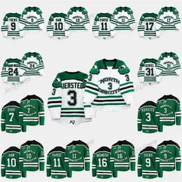 CeoThr Matt Kiersted North Dakota Fighting Hawks College Grant Mismash Jonny Tychonick Jacob Bernard-Docker Jonathan Toews Hockey Jersey