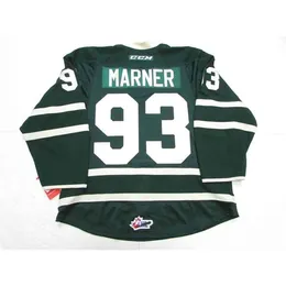 C26 Nik1 Personalizzato all'ingrosso MITCH MARNER LONDON KNIGHTS GREEN OHL CCM HOCKEY JERSEY punto aggiungi qualsiasi numero qualsiasi nome Maglia da hockey da uomo XS-6XL