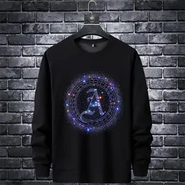 Herren Hoodies Sweatshirts Große Größe Herren Rundhals Strass Pullover Langarm Basis Kleidung Paar KleidungHerren