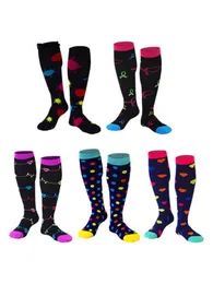 Sports Socks Pairs Women Fitness Love Series Pressure Thin Leg Compression Special Outdoor Cycling Hiking Climbing BoxingSports