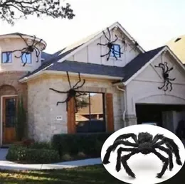 30cm/50cm/75cm/90cm/125cm/150cm/200cm Black Spider Spider Halloween decoração assombrada Prop Prop Indoor Outdoor Giant Decor B0720