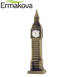 Ermakova 23.5cm9.2 "Antik brons Big Ben Statue London Landmark Model Metal Figurin World Architecture Home Decor Y200106