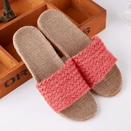 Suihyung Indoor Slipper Summer Shoes Breathable Linen Open Toe House Flip Flops Home Casual Ladies Soft Bottom Sandal Y200106