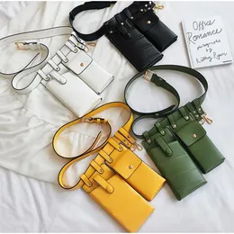 Belts High Quality Fashion Ladies Belt Bag Two Pockets Chest Cross-body Multi-purpose Girl Mobile Phone Bag2022Belts