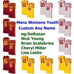 rare USC Trojans Jerseys 10 DeRozan Jersey Nick Young Brian Scalabrine Cheryl Miller Lisa Leslie College Basketball Jerseys Custom Stitched