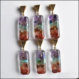 Arts And Crafts 71Mmx10Mm Colorf Chakra Beads Natural Stone Charms Amethyst Lapis Lazi 7 Colors Stones Pillar Pendants Sports2010 Dew