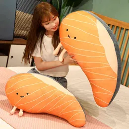 Cm Funny Salmon Fillet Plush Pillow Simulation Dolls Stuffed Soft Kawaii Sofa Bed Creative Birthday Gift J220704