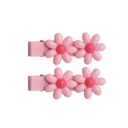 Accesorios para el cabello 1 PAIR 2 PCS Lindo Mini Flower Bechnpin Barrete de color floral Regalo de cumpleaños para niña