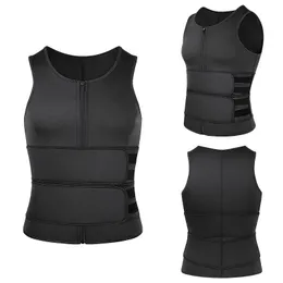 Neoprene midjetränare Girdle Sauna Suit buk Mage Mage Control Shapewear Zipper Stängning Slimming Body Shaper med två bälten Wotkout Band