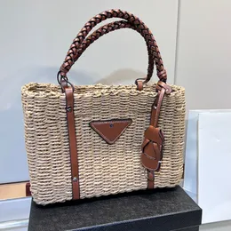 Frau Tote Designer Tasche Sonnenschein Stroh Umhängetaschen Sommer Dame Woven Leder Kunst Handtaschen Große Kapazität Frauen Mode Handtasche