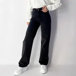 Zhisilao pojkvän rak klippa hög midja jeans kvinnor vintage blå tvättar lösa längre denim byxor plus storlek streetwear 220402