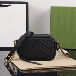 Bolsa de câmera Bolsas de ombro mulheres bolsas de couro genuíno bolsa de bolsa sólida cor de carteira listrada cinta de hardware da moda letra de fivela de fivela