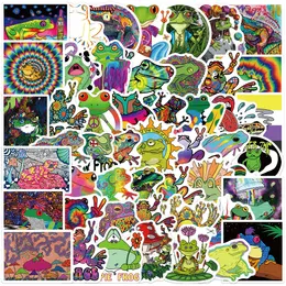 New Sexy 50Pcs Psychedelic Aesthetics Frog Cartoon Stickers Graffiti DIY Luggage Guitar Fridge Bike Skateboard Sticker Kid Toy Decal