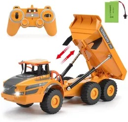 RC Truck Dump Mafsallı Hauler 120 dakika şarj edilebilir pil oyuncak yapısı yetişkinler için çocuklar için 220719