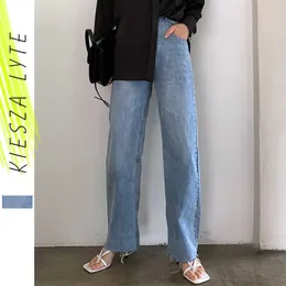 Women Jeans Pants Casual Fulllength Leisure Loose Denim Wide Leg Trousers Female Arrival 210608