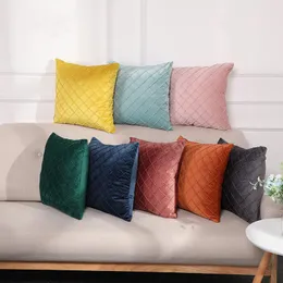 Cushion/Decorative Pillow 2 Pcs Velvet Solid Color Bedside Cushion Covers, Home Diamond Lattice Sofa Pillowcase