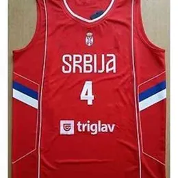 #4 Milos Teodosic Camiseta Canotta Sırbistan Eurobasket 2017 Basketbol Forması Dikişli Özel Numaralı Adı Forsa XS-6XL Yelek Formaları Yelek