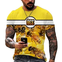 Letnia osobowość 3D Tshirt męsko Outdoor Bee Animal codziennie oddychany oddychanie na krótkie topy TEES XXS6XL 220607