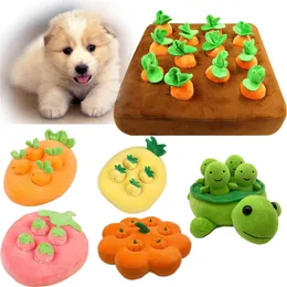 Dog Cat Toy Carrot Plush Pet Vegetable Chew Toy Sniffs husdjur Dölj matleksaker för att förbättra matvanor Hållbara tugga hundtillbehör 220801