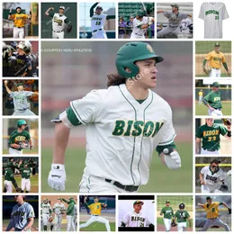 2022 NCAA North Dakota State Bison Maillot de baseball cousu NDSU 30 Reese Ligtenberg 31 Max Loven 32 Andrew Baumgart 35 Leland Wilson 37 Jaxon Edwards Shea Zetterman