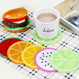 Mats Pads Fruit Shape Cup Coaster Silicone Cups Pads Slip Insulation Pad Cup Mat Hot Drink Holder Mug Stand Home Kitchen Accessories