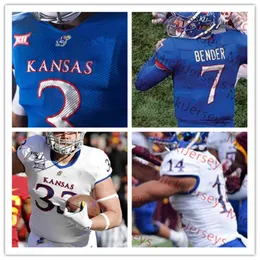 XFLSP College Personalizado Kansas Jayhawks Jersey Jon Cornish John Hadl Sayers Gale Elijah Jones Chris Harris Jr. Dorance Bradley