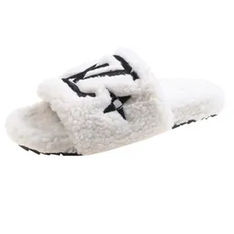 Ladies Design Autumn and Winter New Designer tofflor Fashion Wool Ladies Daily Slippers Warm inomhus bomulls tofflor G220715