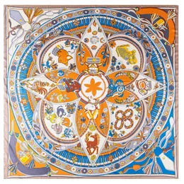 Jesienno-zimowa ponadgabarytowych Pashmina Twill szalik chiński nadruk zodiaku kwadratowy szal 130x130cm duży szalik luksusowe szale 220817