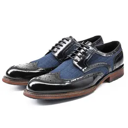 Dress Men Derby New Lace Up Fashion Casual for Business Buty Classic Designer Mężczyzna