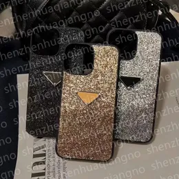 Custodie per cellulari con paillettes glitterate per Iphone 13 Pro Max i 14pro 11 XS XSmax XR 8 7Plus Designer di moda di marca di lusso Brillante copertina posteriore per donna