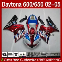 OEM Bodywork For Daytona 650 600 CC 600CC 650CC 02 03 04 05 Bodys 132No.16 blue blk Daytona650 Daytona-600 2002-2005 Daytona600 2002 2003 2004 2005 Fairings Kit dark red