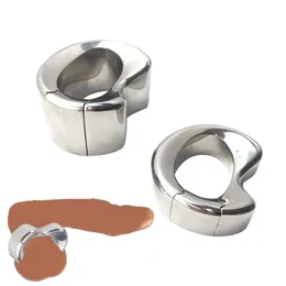 Stainless steel penis lock cock Ring Heavy Duty weight male metal Ball Stretcher Scrotum Delay ejaculation BDSM Sex Toy for men 220712