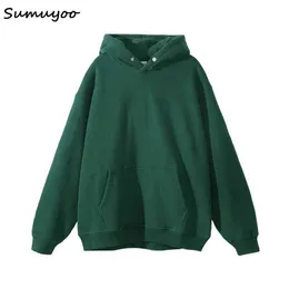 Sumuyoo Dikker Fleece Women Katoen Hoodies Herbst Winter Übergroße Sweatshirts Women Losse Warm Hooded Truien Jassen T220726