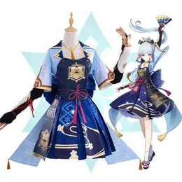 Kamisato ayaka cosplay genshin påverkar kostym enhetlig peruk anime kinesiska sty halloween kostymer spel h220804