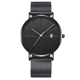 Armbandsur Klassiska tolv division Dial Men Watch 2022 Individualitet Geneva Mesh Belt Quartz Watches For GiftWristwatches