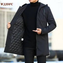 Men's Trench Coats WJJDFC Men Jackets Autumn Winter Coat Casual Thicken Warm Hooded Jacket Male Windbreaker Outerwear Ropa Para Hombre Viol2