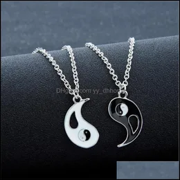 Anhänger Halsketten Anhänger Schmuck Freunde Nähen Liebhaber Charm Halskette Colar Mascino Taiji Klatsch Yin Yang Paar 11 N2 Drop Lieferung