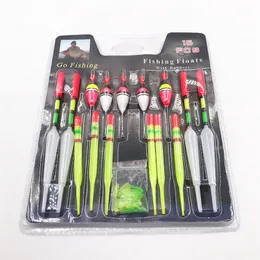 1 set 15pcs dikey şamandıra deniz balıkçılığı şamandıraları Çoğu olta türü için çeşitli büyüklükte kauçuklar balıkçılık cazibesi 220704