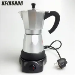 電動6カップ/300mlアルミニウム材料ポットMoka Pot Mocha Coffe Hine V60 Coffee Filter Espresso Maker T200111 E