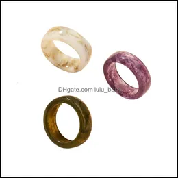 Band Rings Jewelry Japan And South Korea Ins Fashion Mixed Color Acrylic Womens Net Red New Style Temperament Trend Street Po Plain Ring Dro