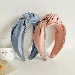 New Classic Turban Women Headband Solid Hairband Wide Side Hair Band Solid Wide Plastic Hair Hoop Accessories Drop Shipping