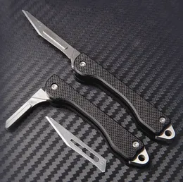 Konstverk av högsta kvalitet snidkniv 440C Satin Blade G10 Handle EDC Pocket Folding Knives K1603