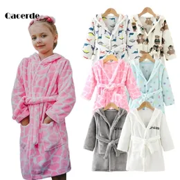 Cartoon Children's Bathrobe Spring Autumn Kids Sleepwear Lovely Long Sleeve Girls and Boys Bathrobe Children's Clothing 2-8 Year LJ201216