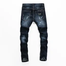 DSQ Jeans Mens Luxo Designer de Alta Qualidade Skinny Rasgado Cool Guy Causal Hole Denim Moda Marca Fit Jean Homens Lavados Calças