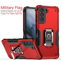 Phone Cases For Samsung S21 S22 S20 A02S M12 A22 M23 A32 A03 A13 With Protable Kickstand Car Holder Function Shockproof Bumper Anti-drop Protection Cover