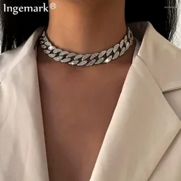 Mrożony Naszyjnik Rhinestone Cuban Link Choker Prezenty dla kobiet Punk Bling Crystal Chains Hip Hop Wisidant Jewelry Morr22