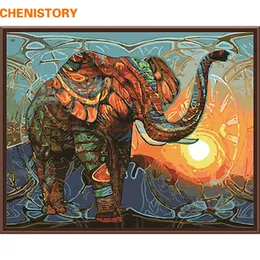 CHENISTORY Abstract Painting Africa Elephant Animals DIY Painting By Numbers Modern Wall Art Canvas Painting For Home Artwork T200318