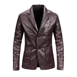 Roupas de marca Streetwear Casual Blazer Jackets Male Outerwearmen Ano de couro de traje de couro Men Slim Fit Coat Short Spring Autumn 220816