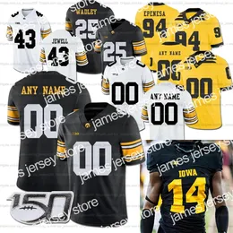 James Custom Uomo Donna Gioventù Iowa Hawkeyes Maglia da calcio Brandon Smith Josey Jewell George Kittle Josh Jackson Desmond King Nick Niemann AJ